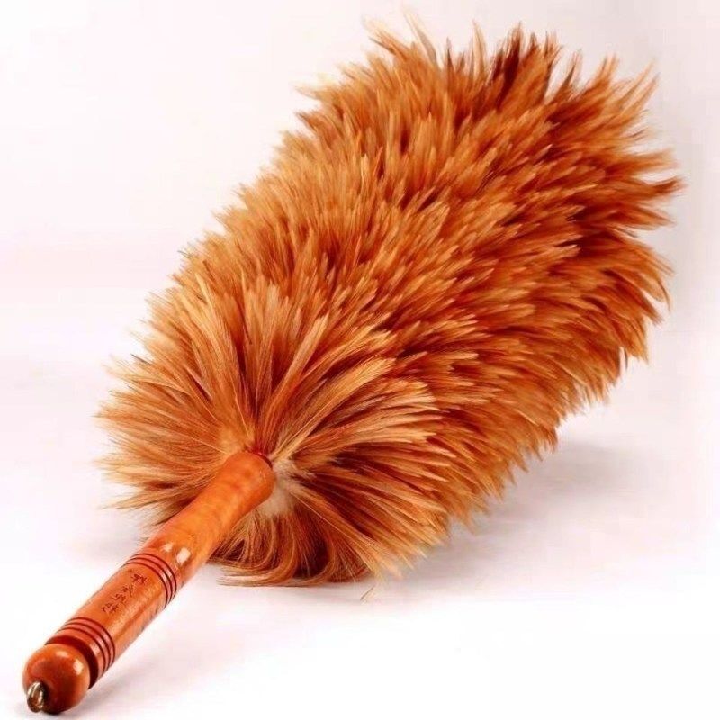 Feather Duster, Old-Fashioned Car and Household Dust Removal Tool, Not Easy to Shed Feathers, Ceiling Feather Duster with Long Telescopic Handle