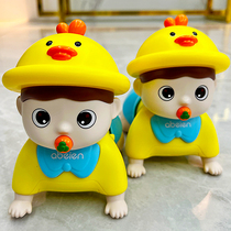 Newborn baby training head-up toy infant electric fun baby learning crawling doll light music