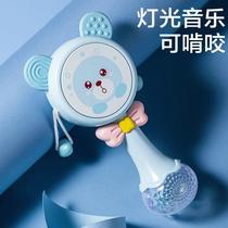 Baby rattle can be chewed 3-6 months old newborn baby hand drum music stick rattle toy 0-1 years old