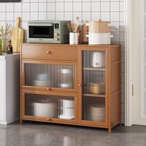 Tea cabinet sideboard solid wood narrow modern simple light luxury all-in-one wall-mounted living room sideboard preparation cabinet storage cabinet wine cabinet