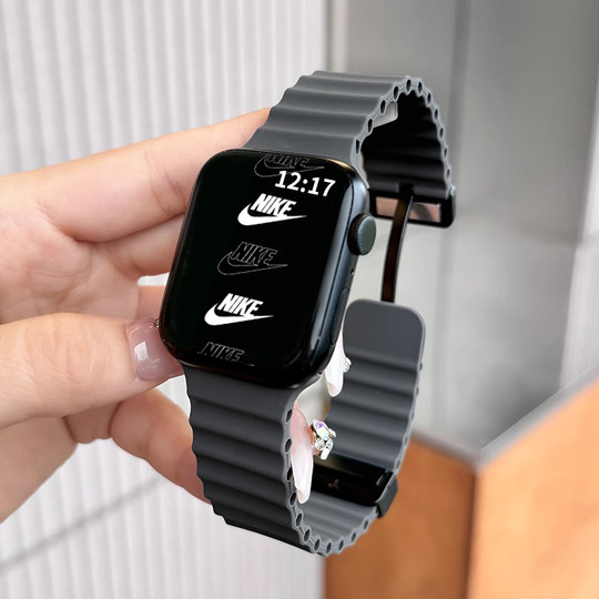 Adecuado para iwatch10 correa S11 Apple S8 reloj S9 silicona marina Applewatch9 metal magnético SE otoño S6 avanzado 7ultra2/3 deportes iphone nicho masculino mujer inteligente