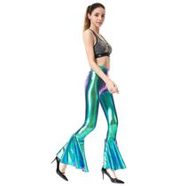 Cross-border European and American hot-selling womens clothing in 19 years high-waisted fashionable elastic waist gradient flared pants factory direct sales