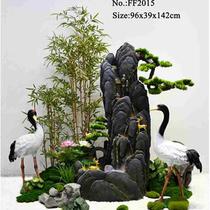 High-end wealth-drawing water ornaments creative soft furnishings indoor landscaping circulating water fountain simulated plants welcoming pine