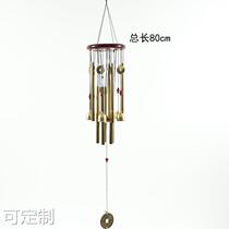 Metal multi-tube wooden wind chime door hanging decoration alloy bell ten aluminum tube decoration solid wood ins
