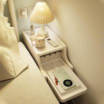 Extremely narrow bedside table small all-solid wood bedside table ultra-narrow 20cm bedroom mini narrow-edge sandwich bedside storage rack