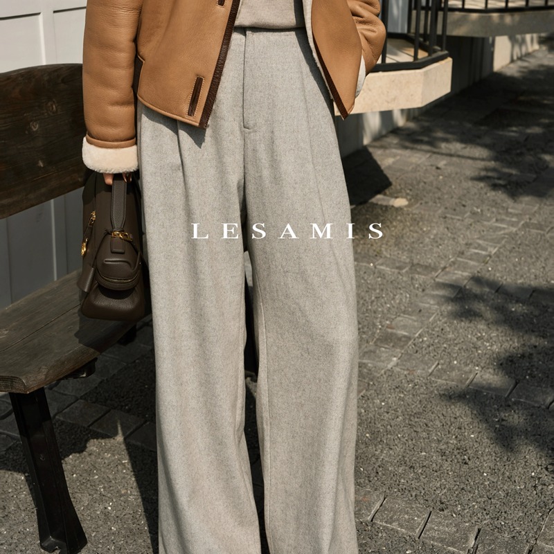 Lesamis "Self-Consistent Style" Luxury Line·Cashmere Wool Autumn/Winter Women's Elegant Casual Pants 3309