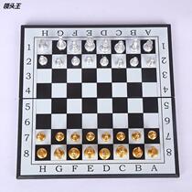 New spot black and white gold and silver chess pieces magnetic chess foldable chess board magnetic magnet stone chess