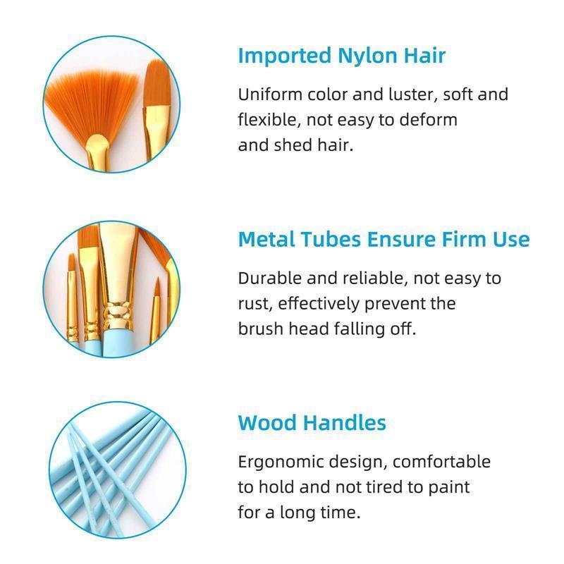 10支彩色画笔套装｜尼龙刷毛文化家必备。新手也得以秒变大师。