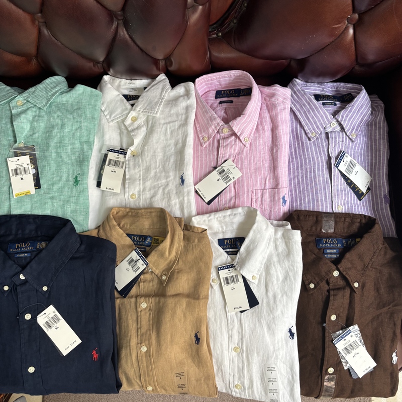 National Brand Polo Ralph Lauren/Ralph Lauren Men's Linen Shirt Classic Pony Logo Embroidery National Brand Polo Ralph Lauren/Ralph Lauren Men's Linen Shirt Classic Pony Logo Embroidery