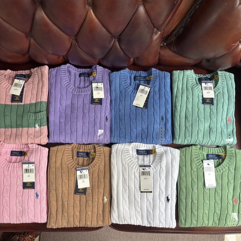 Polo Ralph Lauren Women's Knitted Short Sleeve Cable Knit Sweater Polo Ralph Lauren Women's Knitted Short Sleeve Cable Knit Sweater