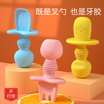 (Delivery within 48 hours) Licking Spoon Baby Learning to Eat Spoon Short-handled Spoon and Fork Infant and Child Tableware Training Aid