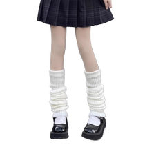 Japanese lolita white knitted socks for women summer style warm college style jk mid-length pile socks