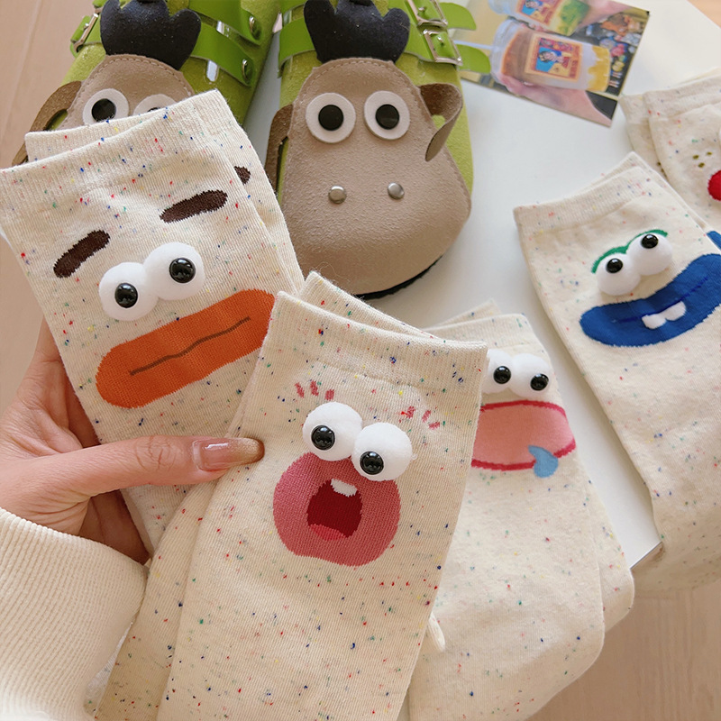 High-Quality, Quirky Cartoon-Themed Mid-Calf Socks for Women, New and Fun, Versatile and Cute for Spring and Summer High-Quality, Quirky Cartoon-Themed Mid-Calf Socks for Women, New and Fun, Versatile and Cute for Spring and Summer