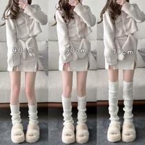 Hot girls keep warm jk knitted cold-proof piles vertical strip ins autumn and winter calf socks sets versatile legs