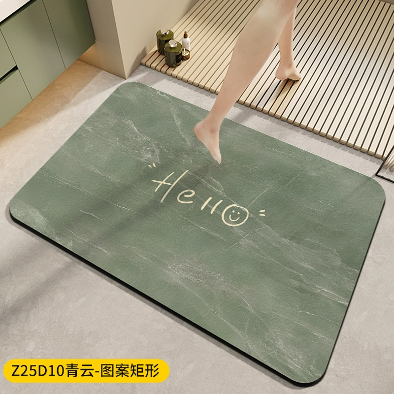 硅藻泥浴室地垫吸水防滑垫轻奢家用脚垫厕所大理石纹加厚吸水软垫