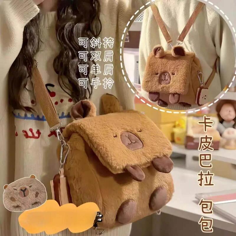 Capybara Plush Crossbody Bag Backpack Small Square Bag Doll Toy Peripheral Female Style 2024 New Model