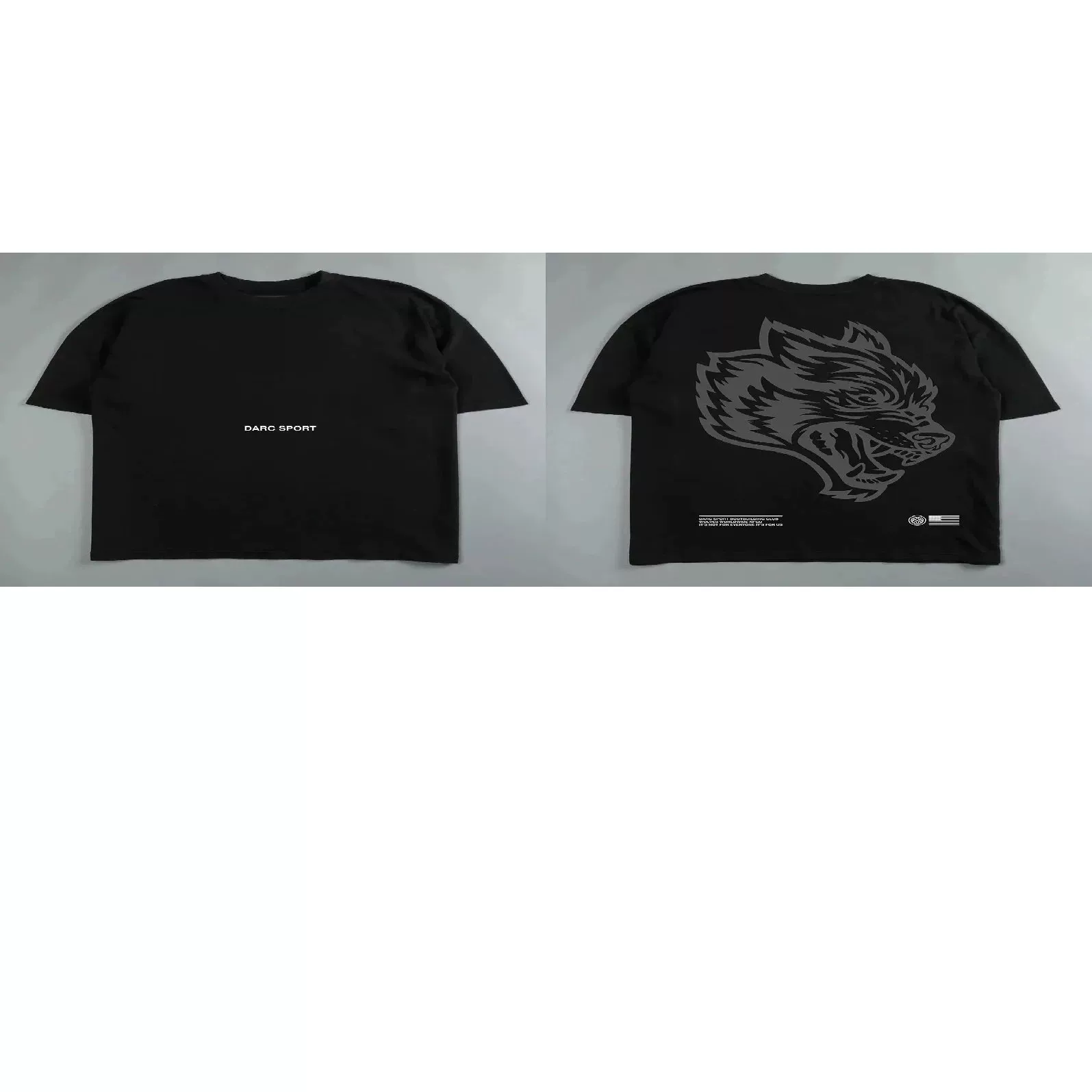 Darc Wolf Спортивная футболка Oversized Печать футболка для тренировок