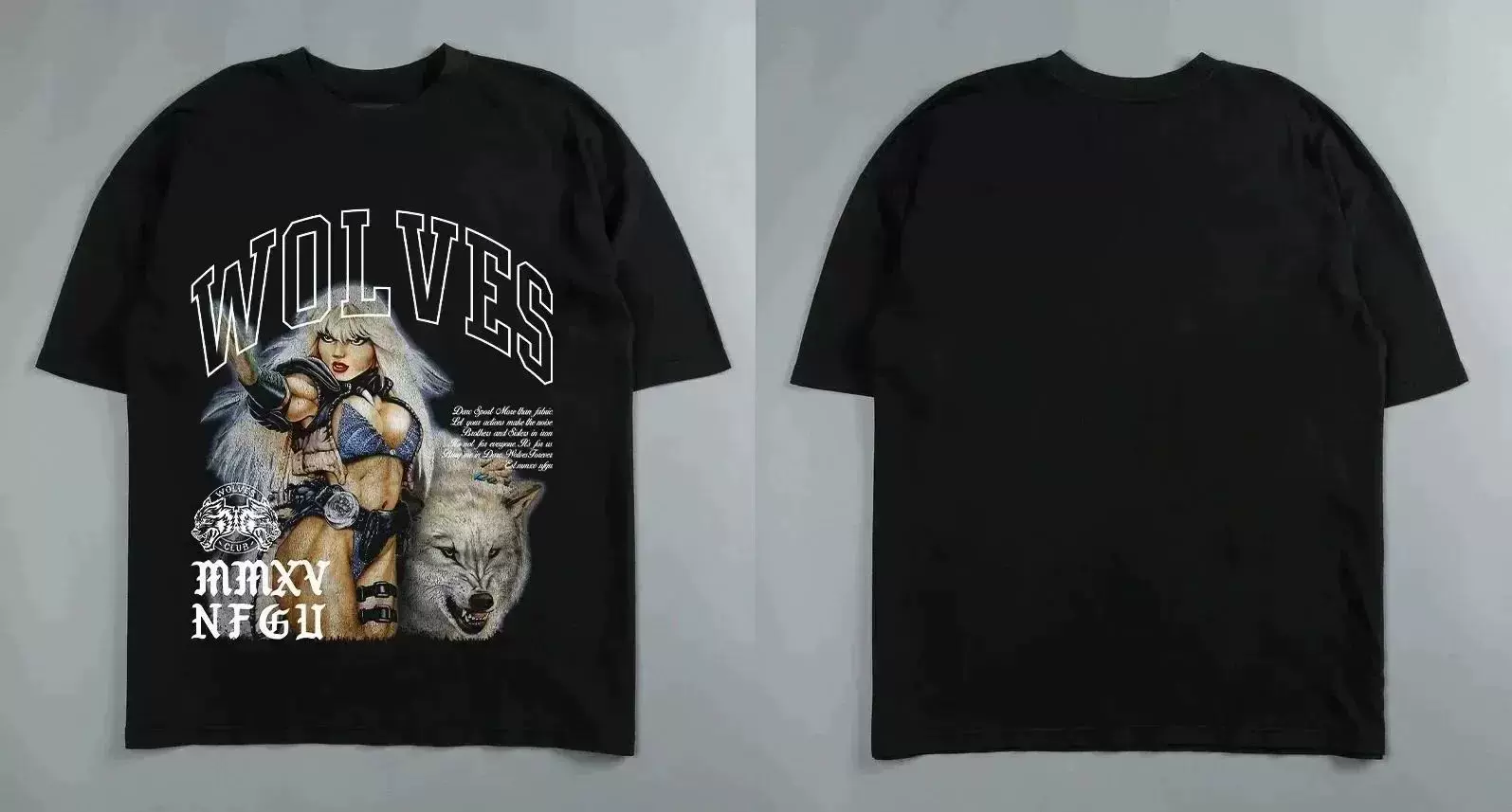 Darc Wolf Спортивная футболка Oversized Печать футболка для тренировок