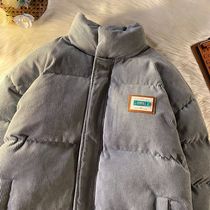 2024 Harajuku Mens Warm Parkas Winter Coat Corduroy Cotton