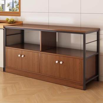 Kitchen storage rack floor-standing storage cabinet against the wall integrated side cabinet household multi-function microwave storage rack