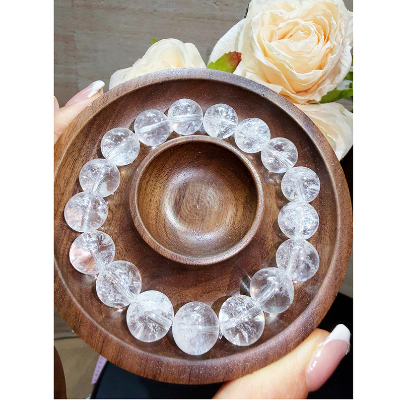 Pure Natural White Crystal White Acai Bracelet 12-13mm Large Size 51500 516