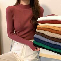 Half turtleneck inner sweater womens base layer autumn and winter 2023 new style versatile and western style slim fit long-sleeved sweater