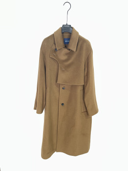 柯利亚诺冬季专柜同款桑茶驼色翻领设计感长款大衣  FY4293(EUN)B