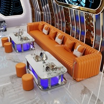 Customized KTV sofa business party room home theater box light luxury karaoke bar U-shaped deck coffee table combination