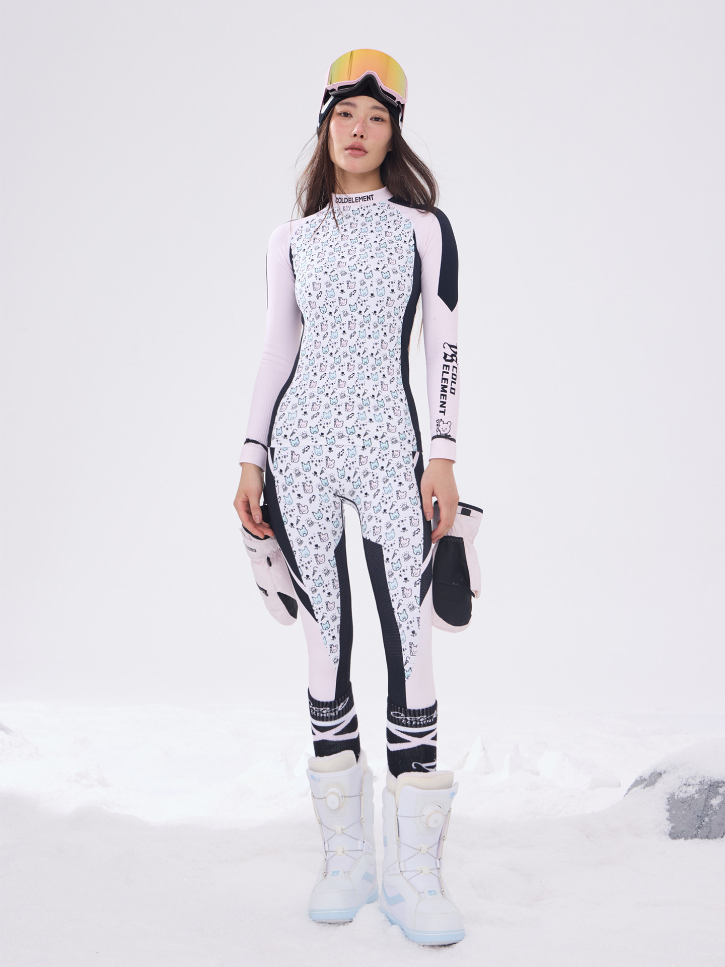 Coldelement Ski Quick-Drying Clothing Women's Functional Underwear Integrated Compression Clothing Warm and Sweat-Wicking Base Layer