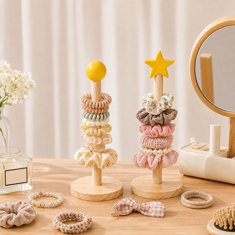 Storage Rack for Hair Ties, Star-Shaped Round Ball Storage Rod, Scrunchie Organizer, Desktop Hair Rope and Accessory Display Stand Storage Rack for Hair Ties, Star-Shaped Round Ball Storage Rod, Scrunchie Organizer, Desktop Hair Rope and Accessory Display Stand