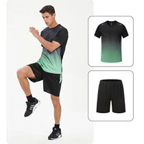 Fitness Clothes Ice Silk Quick Drying T-shirt Suit Men Short