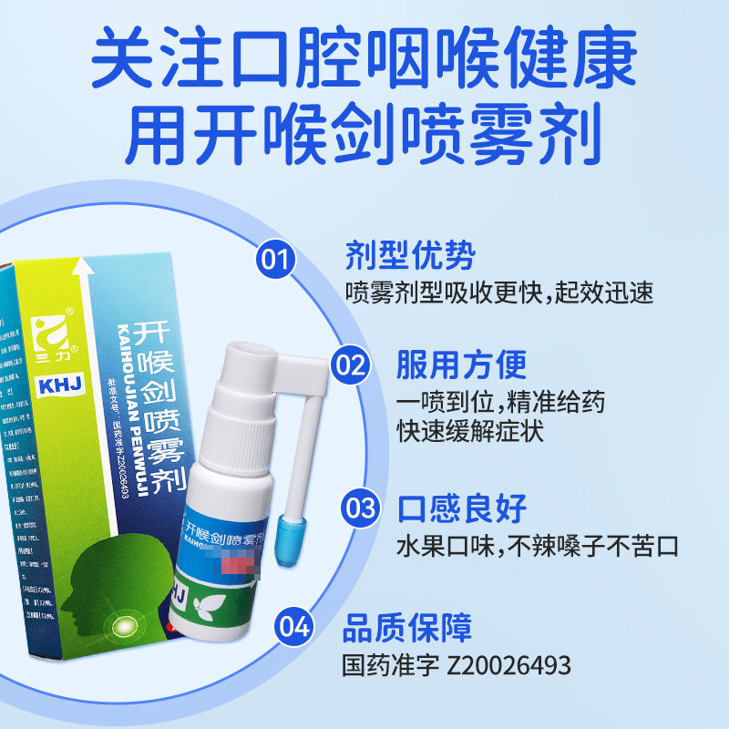 三力开喉剑喷雾剂怎么用？成人咽炎止痛消炎一喷见效！-好物推荐-淘宝好物网