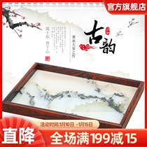 Mahogany tea tray red sour branches are bearing plate Wenpan new Chinese home hotel solid wood embedded marble tea tray