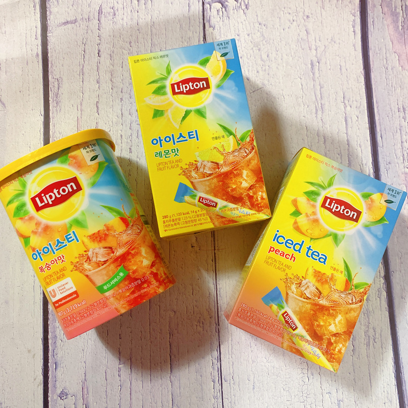 Korean Lipton Peach Lemon Iced Black Tea Powder Without Sugar Summer Instant Concentrated Cold Brew Herbal Tea