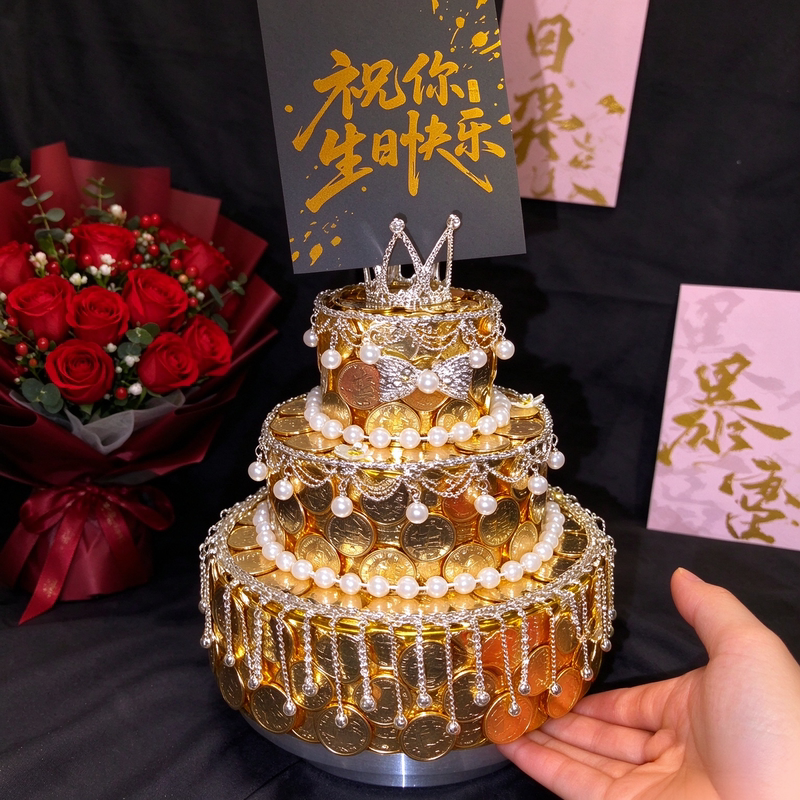 Coin Cake DIY Materials, a Meaningful Birthday Gift, Light Luxury, Practical, High-End, Recommended for Boys to Give to Best Friends Coin Cake DIY Materials, a Meaningful Birthday Gift, Light Luxury, Practical, High-End, Recommended for Boys to Give to Best Friends