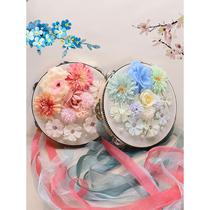 Hanfu photo shoot on location ethnic bell and drum performance props streamers tambourine dance shooting silk flower tambourine accessories