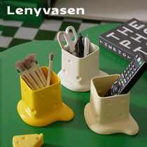 LENYVASEN melted cheese storage box living room remote control cosmetic pen holder desktop ceramic decorative ornaments