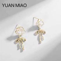 Camellia bow earrings for women 2023 new trendy and high-end earrings Korean fashion internet celebrity earrings