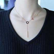 Titanium steel necklace womens short Korean simple LOVE necklace student accessories versatile neck strap neck decoration clavicle chain