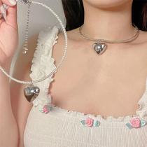 New love pendant clavicle choker niche design European and American sweet and cool choker neck jewelry for women