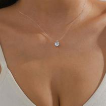 European and American best-selling fashionable temperament versatile transparent fish line necklace simple design diamond pendant ins light luxury necklace