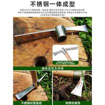 Thickened stainless steel pick ax outdoor hoe ax dual-purpose tool mountaineering digging piles picking herbs digging bamboo shoots small foreign pick quenching ice pick