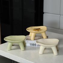 Cream ins style ceramic jewelry plate living room entrance key storage plate desktop tray soft decoration ornaments