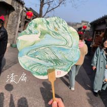 Lacquer fan paint diy material package fan lacquer fan Yangzhou water extension painting group fan activity rice paper fan intangible cultural heritage handmade