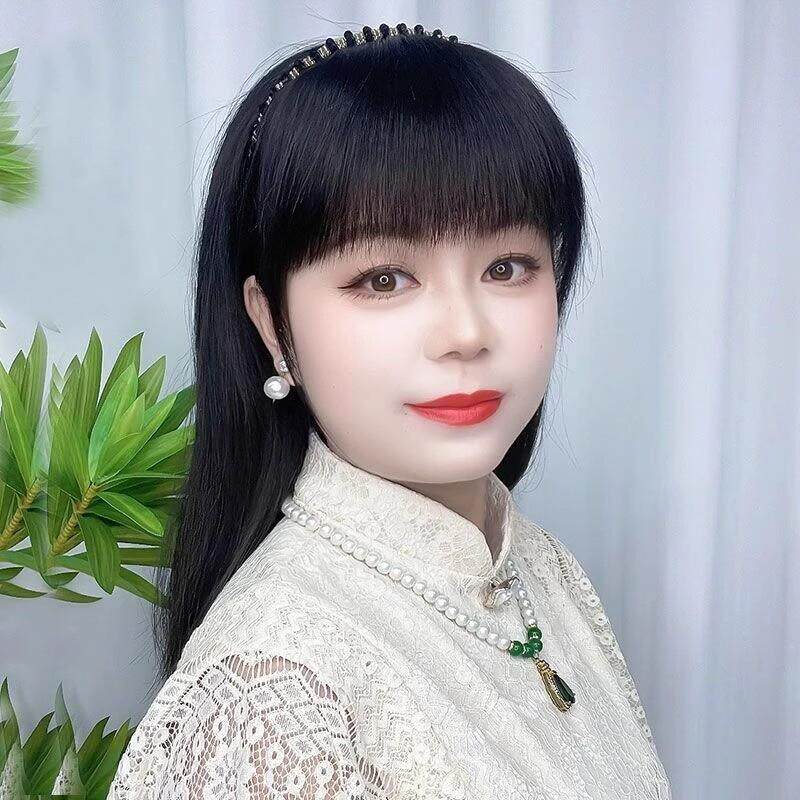 发箍刘海假发女真发前额鬓角遮白发水钻发箍,拯救你的“发际线焦虑”!_刘海片_淘宝美妆网