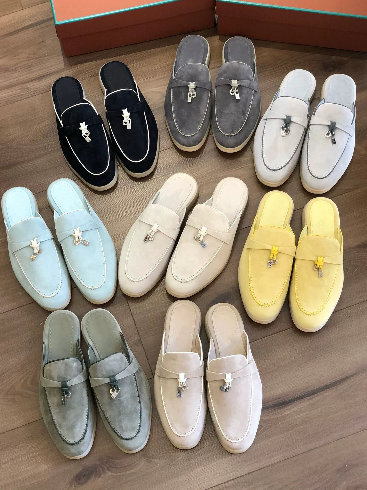 レディース バオトウ サンダル 本革 フラット カジュアル ハーフスリップ ローファー フレンチ スリッポン ミュール 根なし lp レディース シューズ