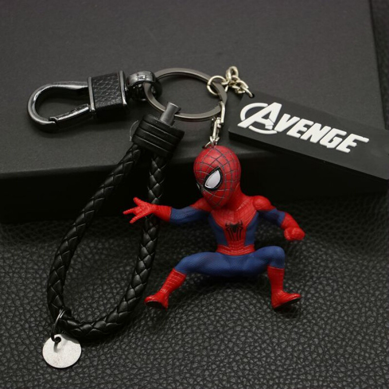 Q-Version of the Amazing Spider-Man Keychain Doll Pendant Car Keychain Creative Backpack Decoration Birthday Gift