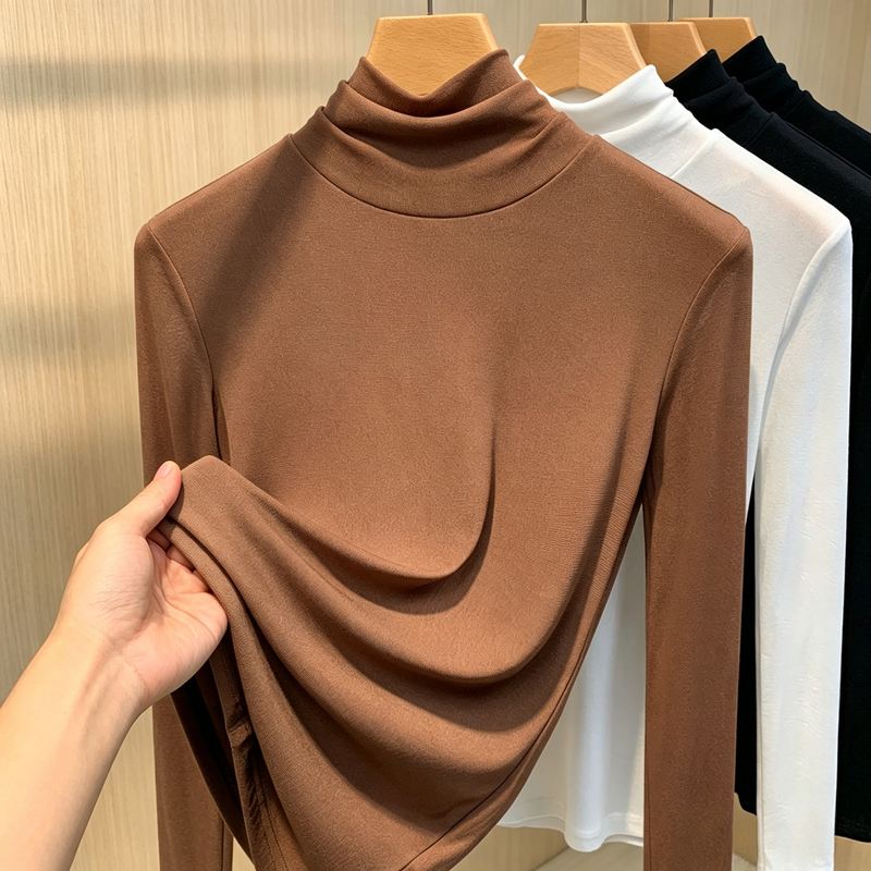 Long-Sleeved Lace Mesh Inner Layering Shirt, Sheer T-Shirt, Stretchy Skin-Tight Top, Layered Women's Top with a High-End Feel, Double-Layered Long-Sleeved Lace Mesh Inner Layering Shirt, Sheer T-Shirt, Stretchy Skin-Tight Top, Layered Women's Top with a High-End Feel, Double-Layered