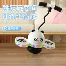 Glowing Panda Jumping Ball Childrens Bouncy Ball Long High Bounce Kids Balance Sports Flashing Bounce Ball Toy