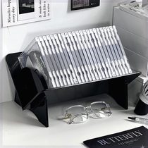 CD Storage Rack Acrylic Desktop Mount Small Card CD Organizer Peripheral Storage Box Trapezoid Album Placement Rack